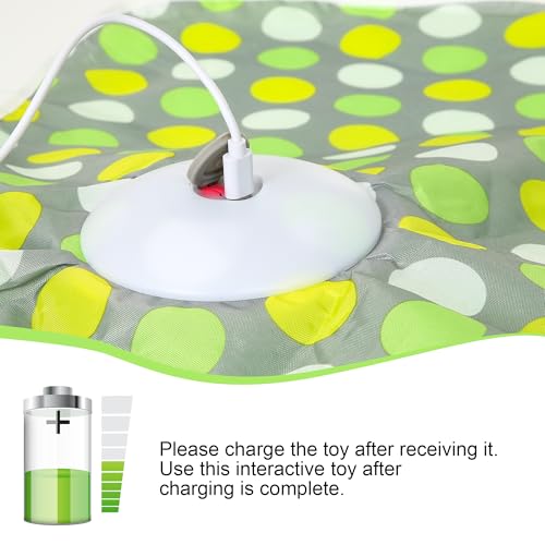 Interactive Cat Toys for Indoor Cats & Kittens - Automatic Hide & Seek Toy with Feather Tail,Squeaky Mouse Sounds, Motion Activated,USB Rechargeable Boredom Relief & Self Play Enrichment Game - color: Green