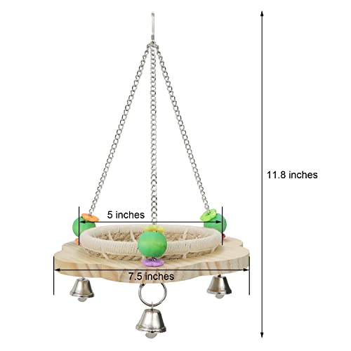 Wontee Bird Nest Parrot Breeding Nest Bed Bird Hanging Swing for Budgies Parakeets Conures Cockatiels Caique Senegal Parrot (Hemp Rope) - color: Hemp Rope