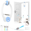 Automatic Hanging Cat Toy with Flying Bird,Interactive, Light Blue