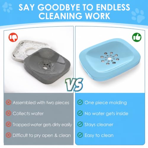 AONKEY 3L Dog Water Bowl No Spill, 101oz Large Spill Proof Dog Bowl Reduce Refill, Anti Splash No Mess Dispenser Dripless Slow Drinking Water Bowl for Sloppy Messy Drinkers (Sky Blue) - color: Sky Blue