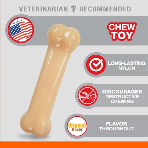 Nylabone Power Chew Original Bone Dog Chew Toy, Original Flavor, Small - size: Small