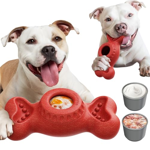 Frozen Dog Toy to Keep Them Busy, Though Dog Toys for Aggressive Chewers, Indestructible Dog Toy for Large Medium Small Breed, Chew Toys for Dogs Reduces Anxiety & Solve Boredom - color: Red
