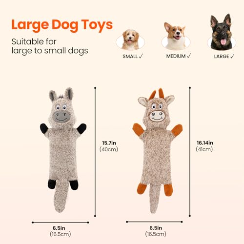 HGB Squeaky Crinkle Dog Toys for Puppies Small Medium Dogs - color: Cow & Donkey