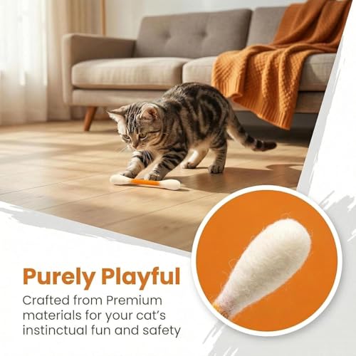 LEDeng Cotton Swabs Cat with Catnip, Swabs Catnip Toys Set of 6 Soft Plush Kicker Toys, Sturdy Teething Chew Toy (A) - color: A