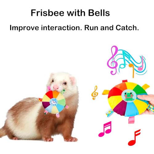 6 Pack Ferret Chew Toys Ferret Bell Balls Squeaker Toys Squeak Toy Teething Pet Toy Durable Knotted Tug of war Cotton Chew Toys Exercise Scratch Toy Interactive Cat Dog Rope Toy Set Small Animals