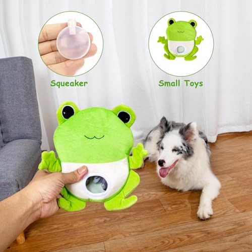 Hollypet Squeaky Hide and Seek Dog Toys for Small and Medium Dogs, Frog - style: Frog