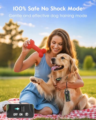 SLOPEHILL Dog Shock Collar,4200FT Dog Training Collar with Remote,Green - color: Green