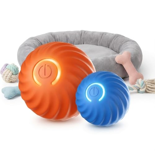 USB Rechargeable Smart Dog Toy Ball – Interactive Rolling Pet Exercise Ball with LED Lights, Automatic Motion, Durable ABS Build for Dogs and Puppies - 1 Piece