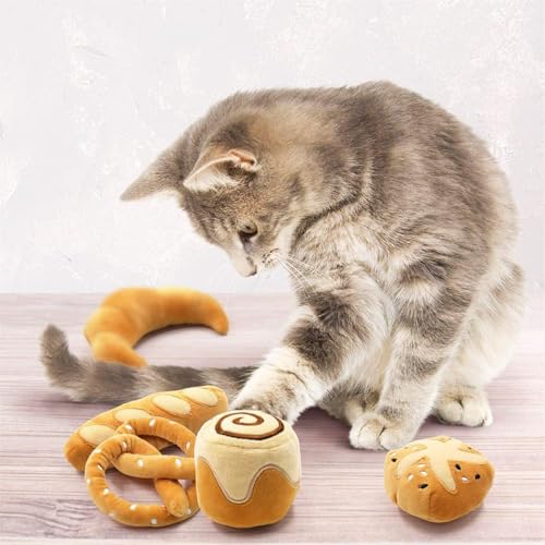 CiyvoLyeen Plush Bread Catnip Toys for Indoor Cats 6 Pack - color: Bread - 6Pcs