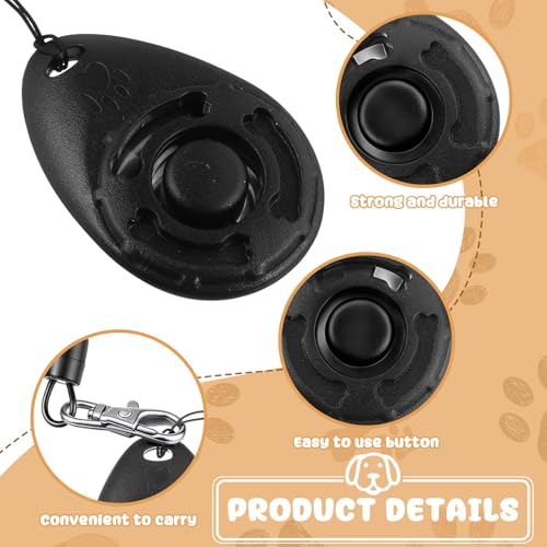 Frienda 18 Pcs Dog Training Clicker with Wrist Strap for Pets, Black - color: Black