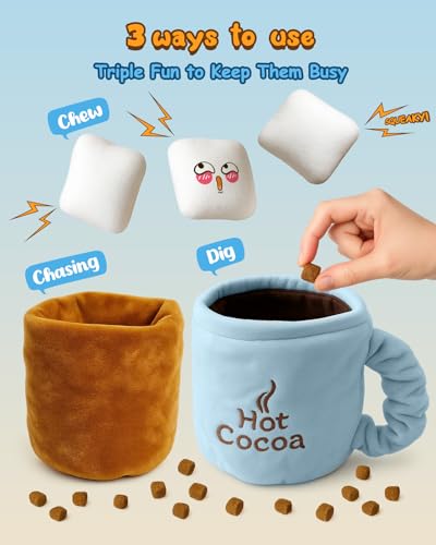 Swooflia Crinkle Dog Toy - Enrichment Squeaky Plush Toys to Keep Them Busy,Treat Boredom for Small Dogs Funny Interactive Stimulating Puppy Toy for Hide and Seek - size: 1 pcs