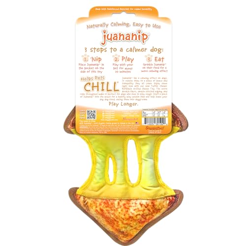 Doggijuana Tuffer Chewer Dog Toy, Grilled Cheese | Plush, Squeaky - size: Standard, style: Grilled Cheese