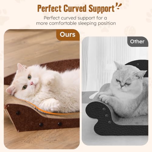 ZOMISIA 26'' Cardboard Cat Scratcher Bed for Indoor Cats, 2PCS, Brown - color: 2PCS-Brown