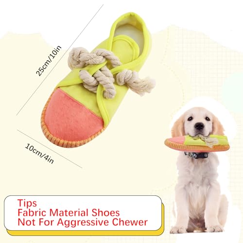 vocheer Durable Dog Chew Toy, Interactive Squeaky Shoe Toy, Yellow - color: Yellow