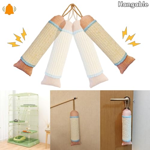 Interactive Cat Kicker Toy, 10 Inch Long Catnip Cat Scratcher Post, Natural Sisal Toy for Indoor Cats(Pink and Blue) - style: Pink and Blue