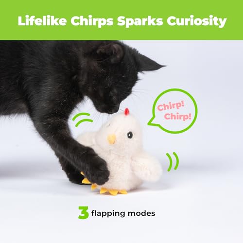 Best Pet Supplies Catify Interactive Flapping Cat Toy - Chick, Beige - color: Flapping Chick Beige