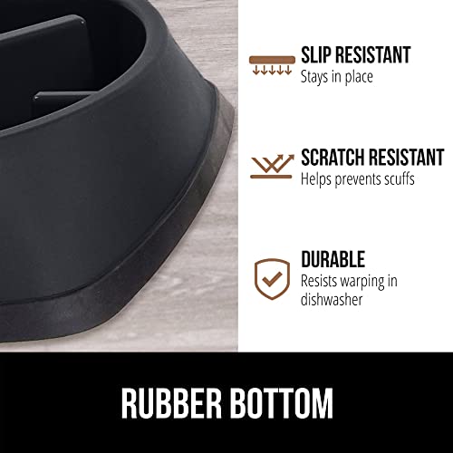 GORILLA GRIP® Patented Slow Feeder Dog and Cat Bowl, BPA Free, 4 Cup Black - color: Black, size: 4 Cup
