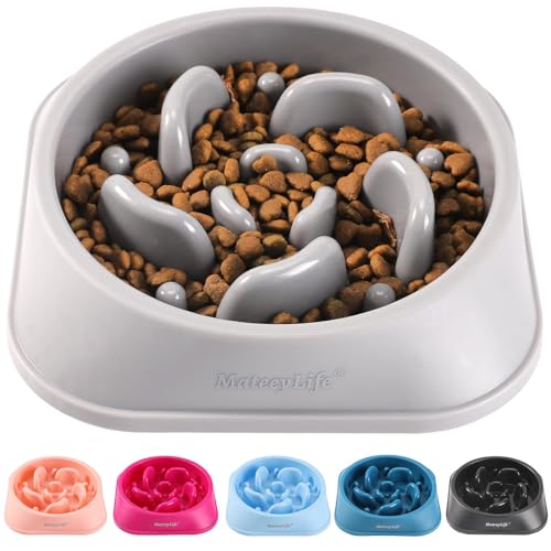 MateeyLife 1-Pack Slow Feeder Dog Bowls, 2 Cups, Dog Puzzle Feeder Bowl - color: I-Gray, size: Medium