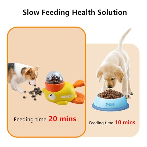 Duck Treat Dispenser Toy,Slow Puzzle Feeder for Cats&Small Dogs