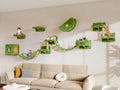 13-in-1 Cat Wall Shelves, Moon & Bridge Cat Wall Furniture, Green - color: Green, size: 13-in-1