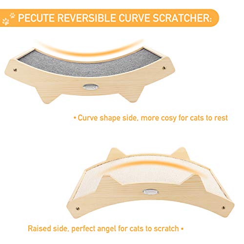 Pecute Double-Sided Sisal Cat Scratcher for Indoor Cats, Durable Sisal
