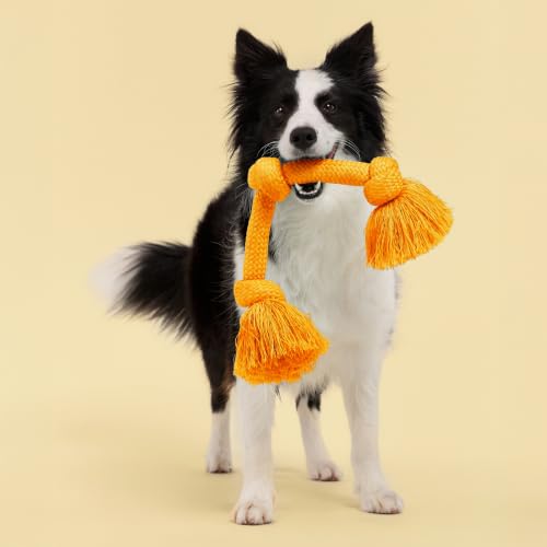 Playology Tug Rope Dog Toys for Large Dogs - Jumbo, Cheedar Cheese Scent - size: Jumbo, style: Cheddar Cheese