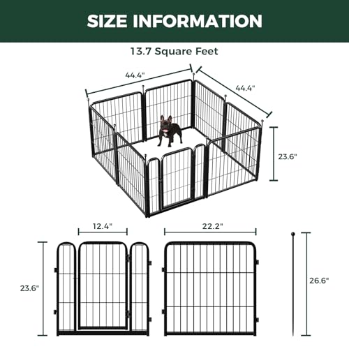 FXW Rollick Dog Playpen, Indoor, Yard & RV Camping, 24" H, 8 Panels - color: Black, size: 24"H