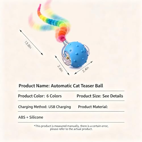 Interactive Cat Toy, Auto Chirping Ball 3 Tails, Self Play Indoor - color: P02 Yellow