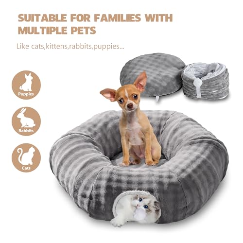 Bubble Round Cat Tunnel for Indoor Cats, Grey - color: Grey, size: Round