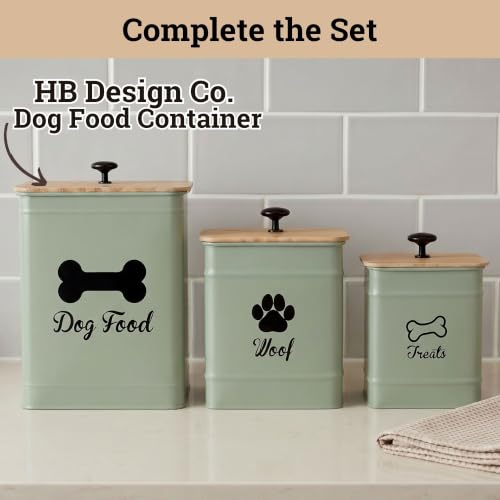 Dog Treat Container with Airtight Bamboo Lid, 5"W x 7"H, 7 Cup Capacity - color: Sage Green - Small