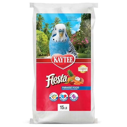 Kaytee Fiesta Parakeet Food, Nutritious and Fun Blend, 15 Pounds - size: 15 Pound (Pack of 1)