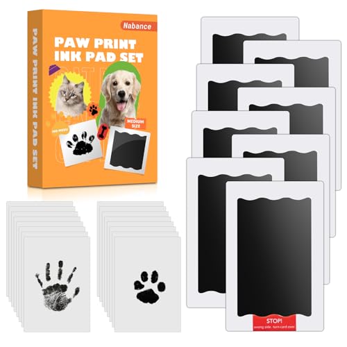 Nabance Paw Print Kit for Dogs & Cats, Inkless Pet Paw & Nose Print, 8 Pack - size: Medium(8 Pack)