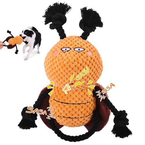 Yipetor Cockroach Squeaky Dog Toy, Puppy Rope Chew Toy for Medium Dogs - style: Modern