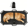 Dog Stretcher for Large Dogs up to 250lbs, 43.3" x 27.2" Portable Foldable Pet Transport Stretcher with Safety Strap, Emergency Animal Carrier for Vet, Injured or Disabled Pets (Black)