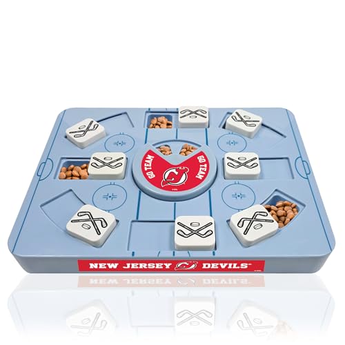 Pets First NHL NEW Jersey Devils Large Puzzle Toy, New Size, Interactive Dog Treat & Slow Feeding Toy - color: NEW JERSEY DEVILS