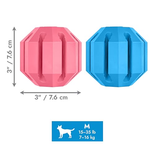 KONG Puppy Activity Ball, Natural Rubber Teething Toy, Medium Puppies, Blue - color: Blue, size: Medium (Pack of 1)