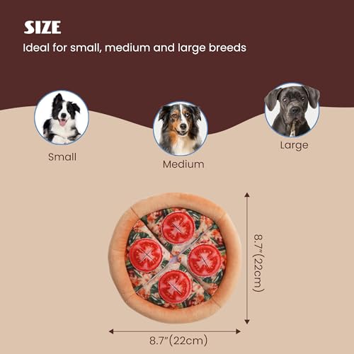Nocciola Hide Treat Seek Pizza Dog Toy- Interactive Enrichment Burrow Snuffle Plush Stuffed Puppy Toys, Fun Crinkle Squeaky Durable Entertained Pet Supplies for Small Medium Large Breed - style: Pizza Dog Toy