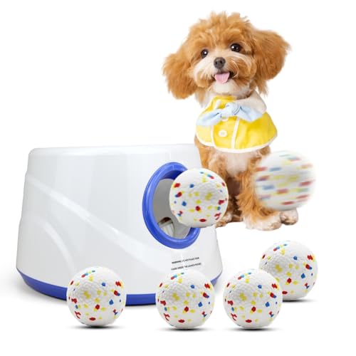 Automatic Dog Ball Launcher, 6 ETPU Balls, 20-45ft Distance - color: Blue-Standard