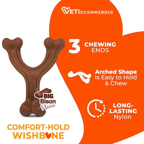 Nylabone Power Chew Easy-Hold Wishbone Dog Chew Toy, Large - color: Wishbone, size: Large