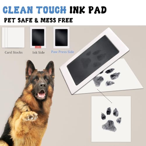 MYPAWLETS Ink&Clay Paw Print Kit for Dog Cat,Pawprint Keepsake Frame,Black - color: Black