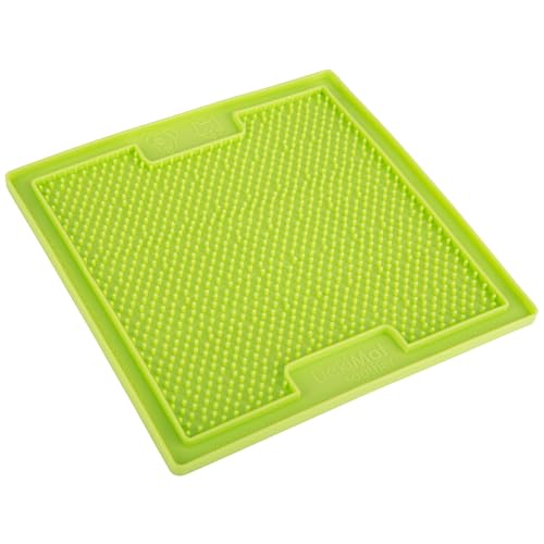 LickiMat Classic Soother Slow Feeder for Dogs Lick Mat Boredom Anxiety Reducer Perfect for Food Treats Yogurt Liquid Food Peanut Butter Fun Alternative to a Slow Feed Dog Bowl, Green - color: Green