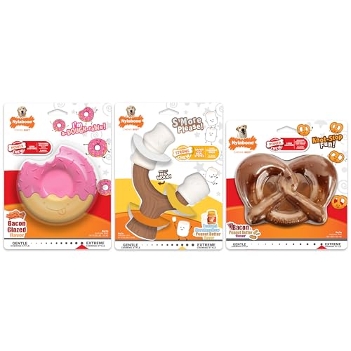 Nylabone Strong Chew Cute Dog Toy Bundle, Large, 3 Count - color: Donut, size: Large (Pack of 3)