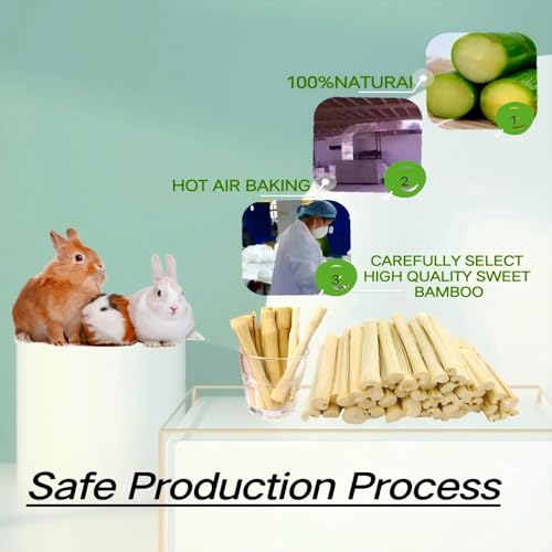 700g Sweet Bamboo Sticks for Rabbits,Chew Toy for Bunny Chinchilla