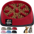 GORILLA GRIP® Patented Slow Feeder Dog and Cat Bowl, BPA Free, 1 Cup Red - color: Red, size: 1 Cup