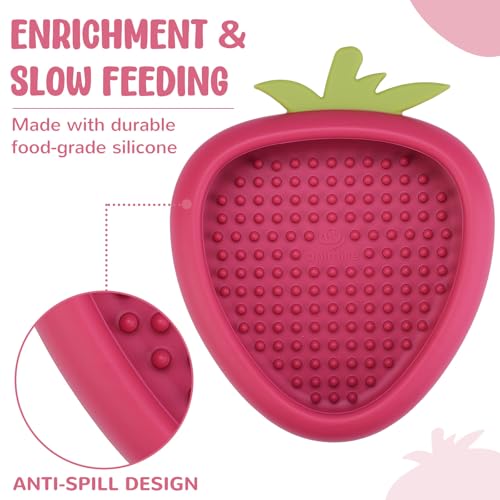 Freeze Dog Lick Bowl, Animire Non-Slip Slow Feeder Lick Mat for Dogs, Silicone Dog Enrichment Bowl for Distraction Anxiety Relief Boredom, BPA Free, Dishwasher Safe(Rose,S) - color: B- Rose, size: S