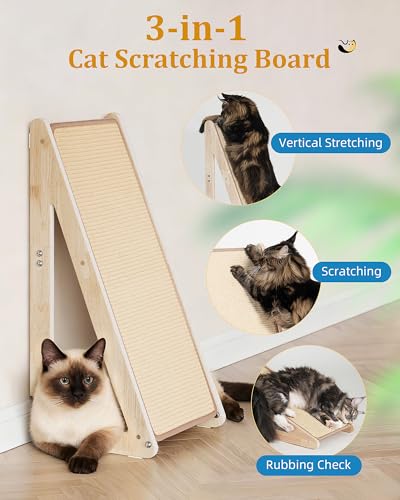 Aechonow 26.4'' Sisal Cat Scratcher Ramp for Indoor Cats