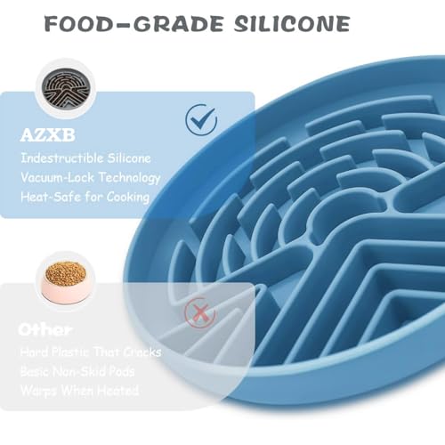 Slow Feeder Dog Bowl for Large & Small Pets, Anti Choking Puzzle Dog Food Bowl with Non-Slip Base, Interactive Pet Slow Eating, Silicone Cat Feeder for Puppies Dogs Cats - color: Blue