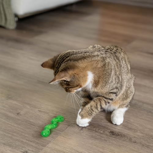 Catstages OrkaKat Wiggle Worm Dental Cat Chew Toy with Catnip, 3.8"