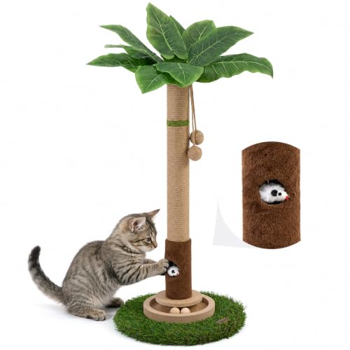 Woochpet Tall Cat Scratching Post,Cat Toys,Cat Scratcher Tree for Large Cat - color: Green