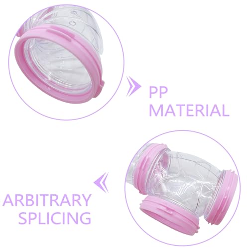 Hamster Tube Toy DIY Transparent Assorted Pipe Playground Tunnel Excercise for Dwarf Mouse Hamster or Other Small Animals - color: Purple
